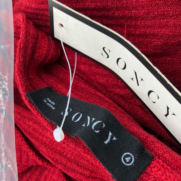 SONCY Cherry On Top Cold Shoulder Blouse Size 4 - Picture 7 of 7